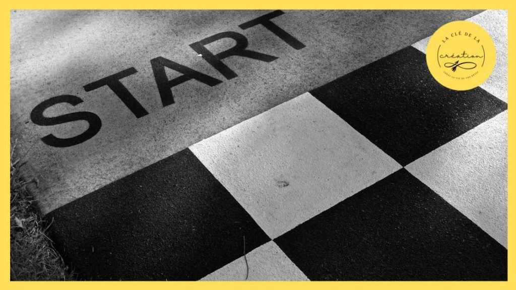 Ligne de départ avec damier.